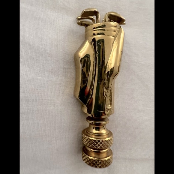 Brass Finial Golf Bag with Clubs - Picture 2 of 7